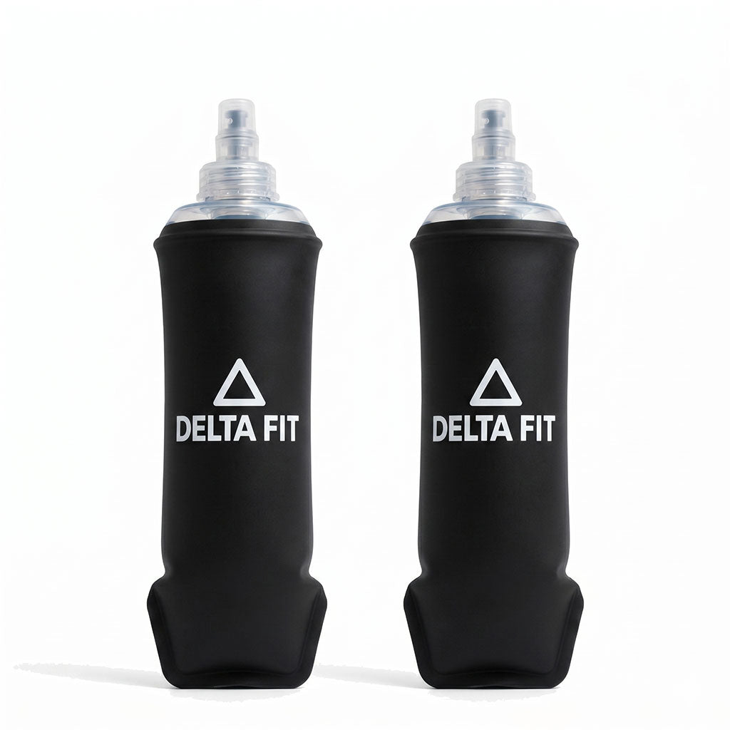 Delta Fit - Drinkflask - in 3 kleuren beschikbaar - Silicoon - Ideaal voor Longrun / Trailrun - 500 ML / 250 ML - Set van 2