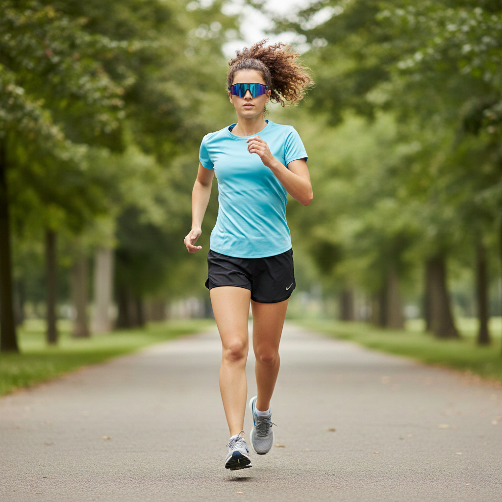 Delta Fit Running Zonnebril – UV-bescherming – Zwart met blauwe glazen