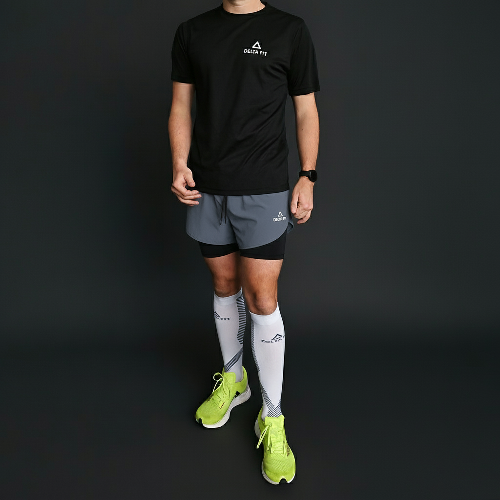 Delta Fit 2 in 1 Hardloopbroek – Met Zwarte Ondershort – Dry Mesh - Unisex