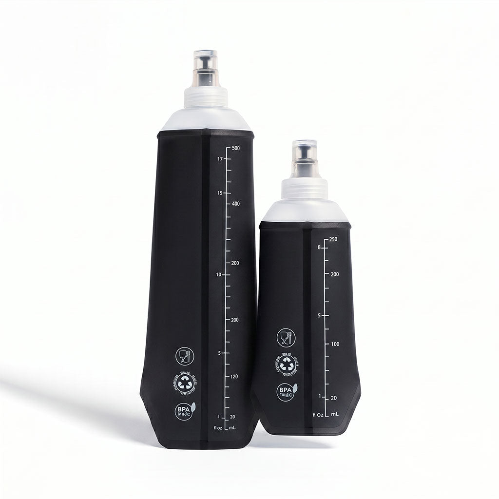 Delta Fit - Drinkflask - in 3 kleuren beschikbaar - Silicoon - Ideaal voor Longrun / Trailrun - 500 ML / 250 ML - Set van 2