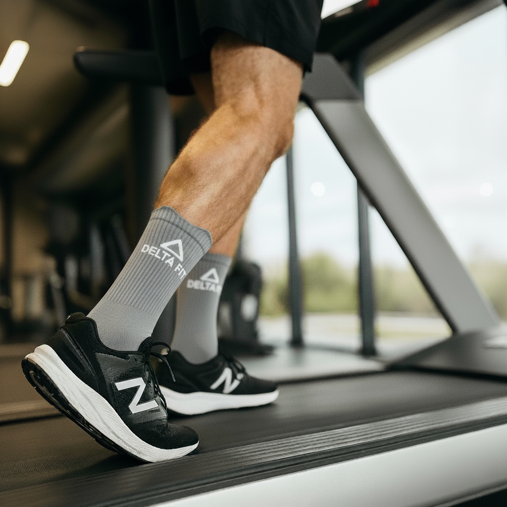 Delta Fit Premium Short Compressiesokken – Grijs - Sneldrogend