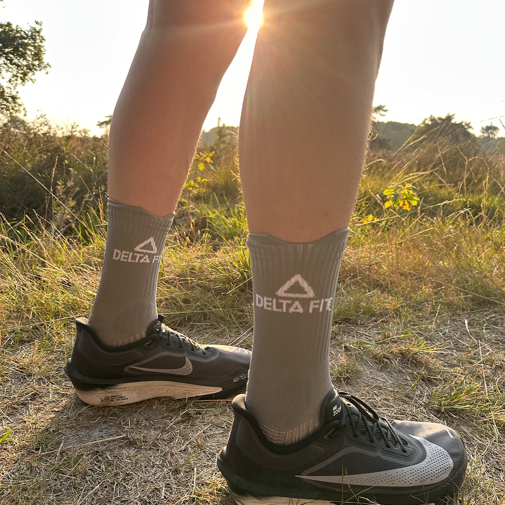 Delta Fit Premium Short Compressiesokken – Grijs - Sneldrogend