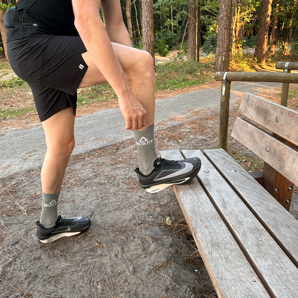Delta Fit Premium Short Compressiesokken – Grijs - Sneldrogend