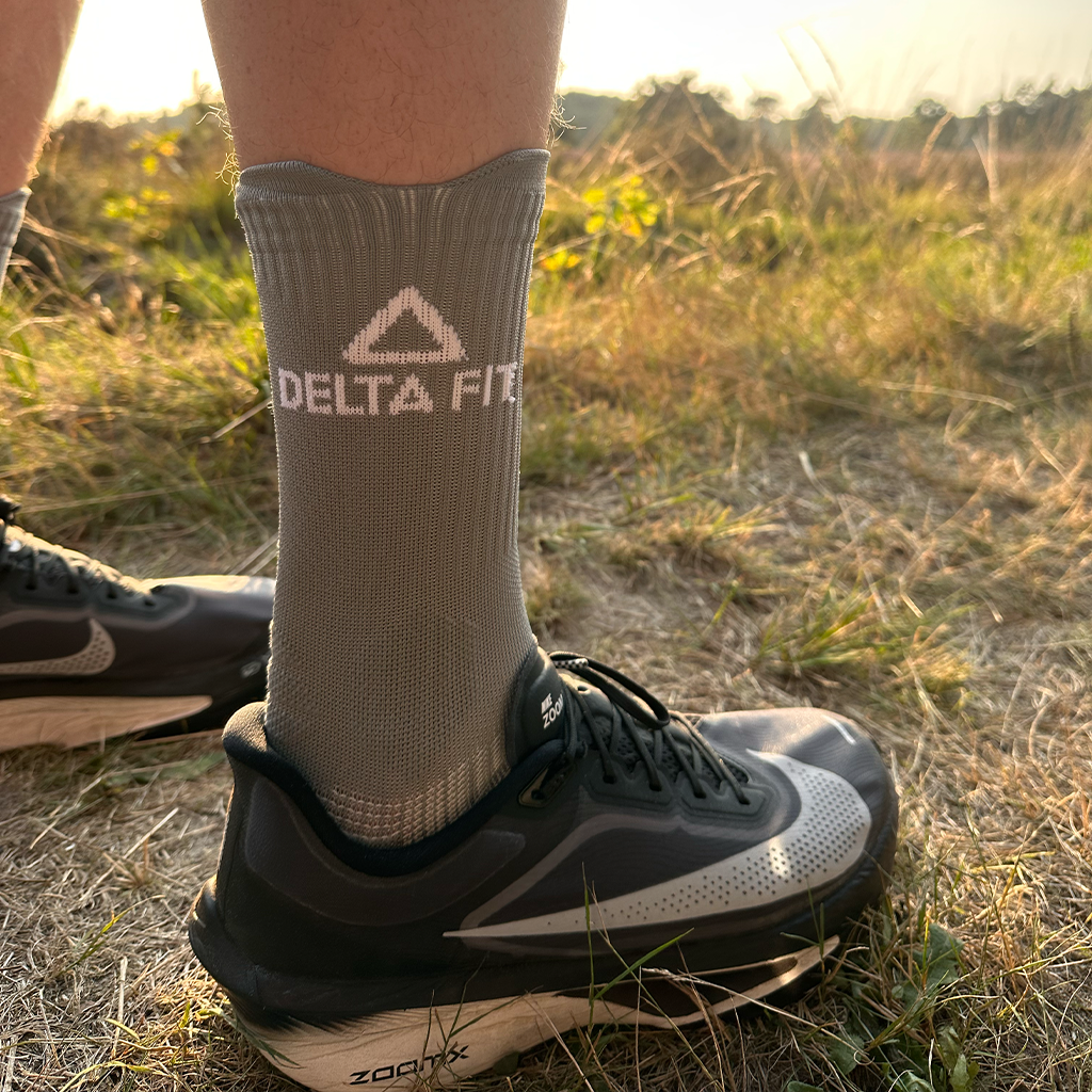 Delta Fit Premium Short Compressiesokken – Grijs - Sneldrogend