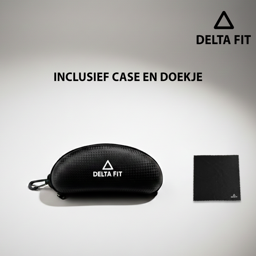 Delta Fit Running Zonnebril – UV-bescherming – Zwart met blauwe glazen