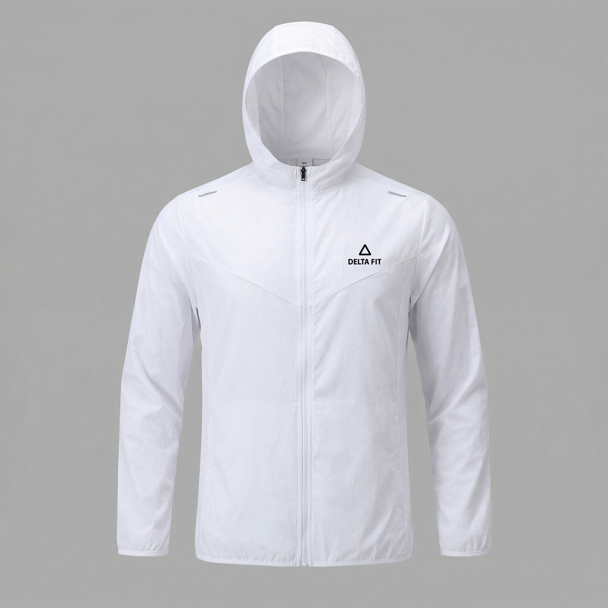 Delta Fit Hardloopjack – Wind- & Waterafstotend – Ultralicht – Dry Mesh – Wit