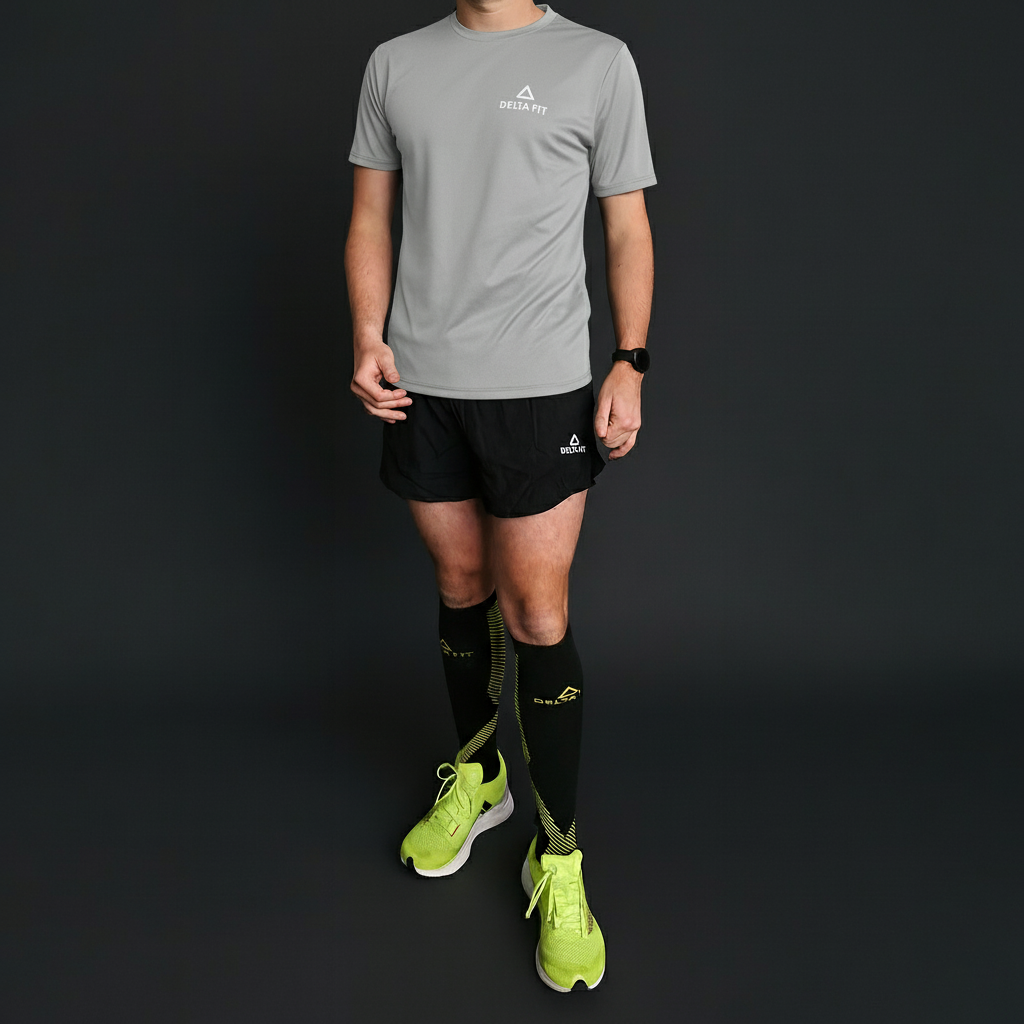 Delta Fit Compressiesokken Lang Heren & Dames – Wit/Zwart