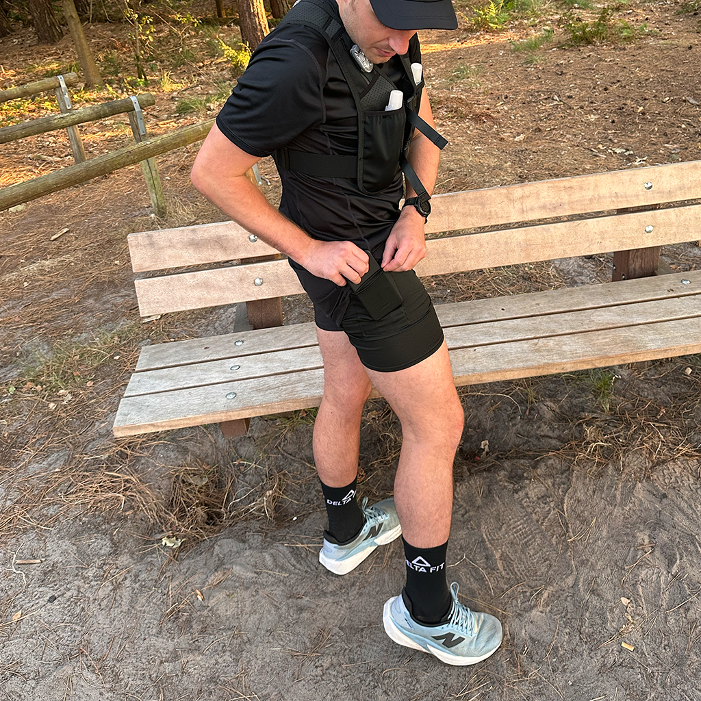 Delta Fit 2 in 1 Hardloopbroek – Met Zwarte Ondershort – Dry Mesh - Unisex