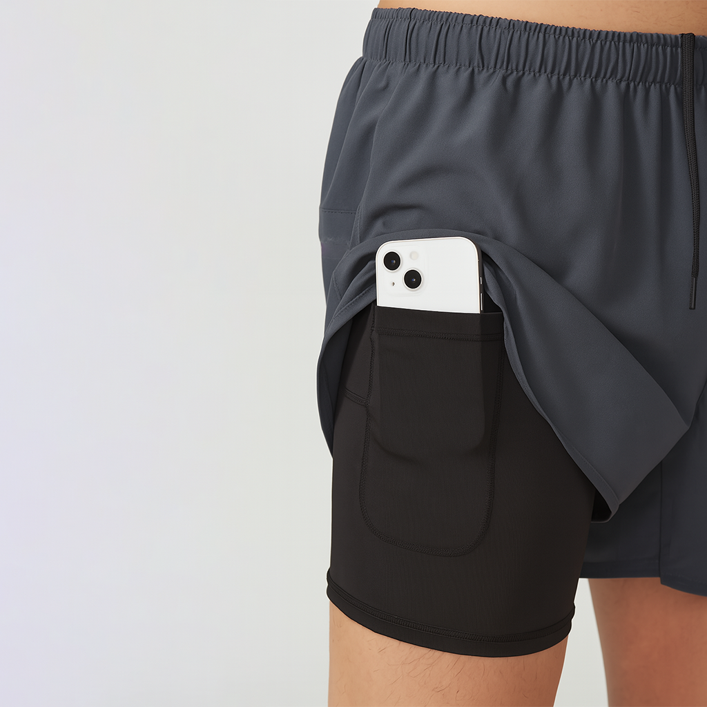Delta Fit 2 in 1 Hardloopbroek – Met Zwarte Ondershort – Dry Mesh - Unisex