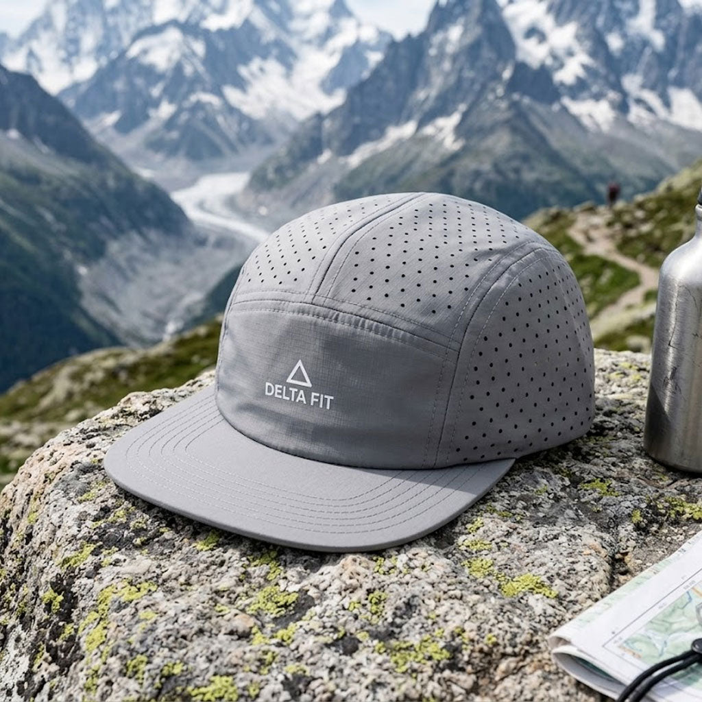Delta Fit Cap Grijs – Sport Pet Unisex – Ademend & Sneldrogend