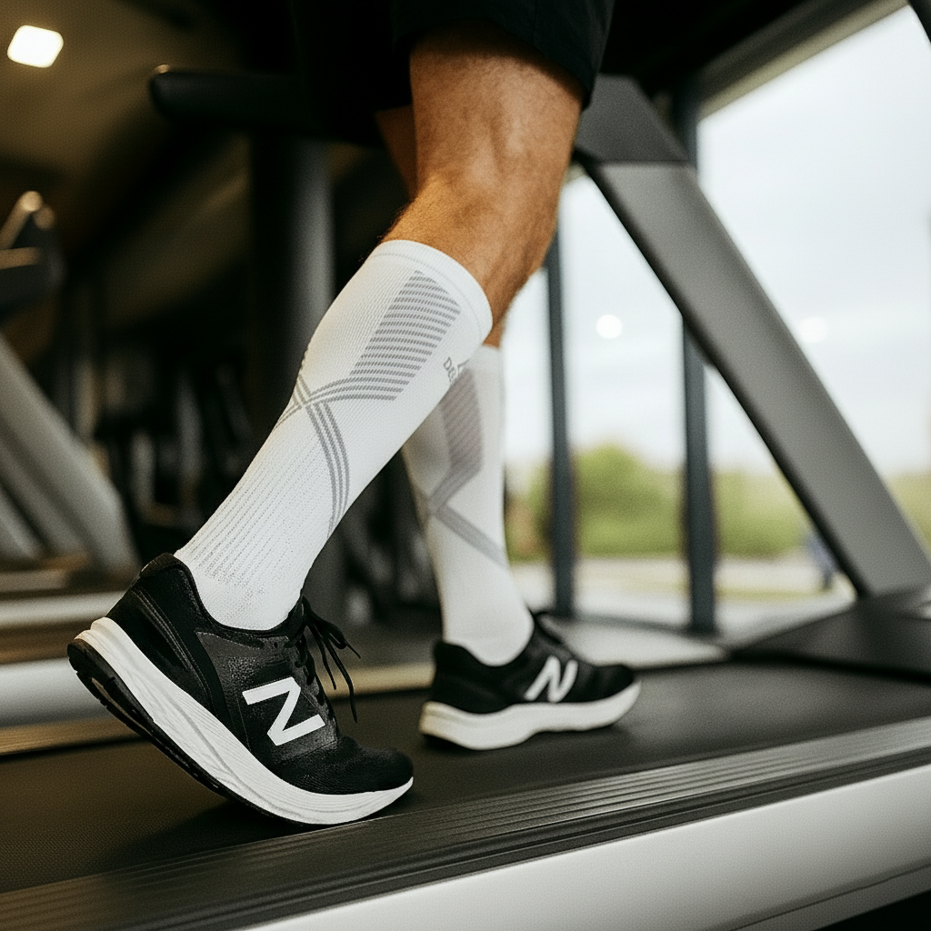 Delta Fit Compressiesokken Lang Heren & Dames – Wit/Zwart