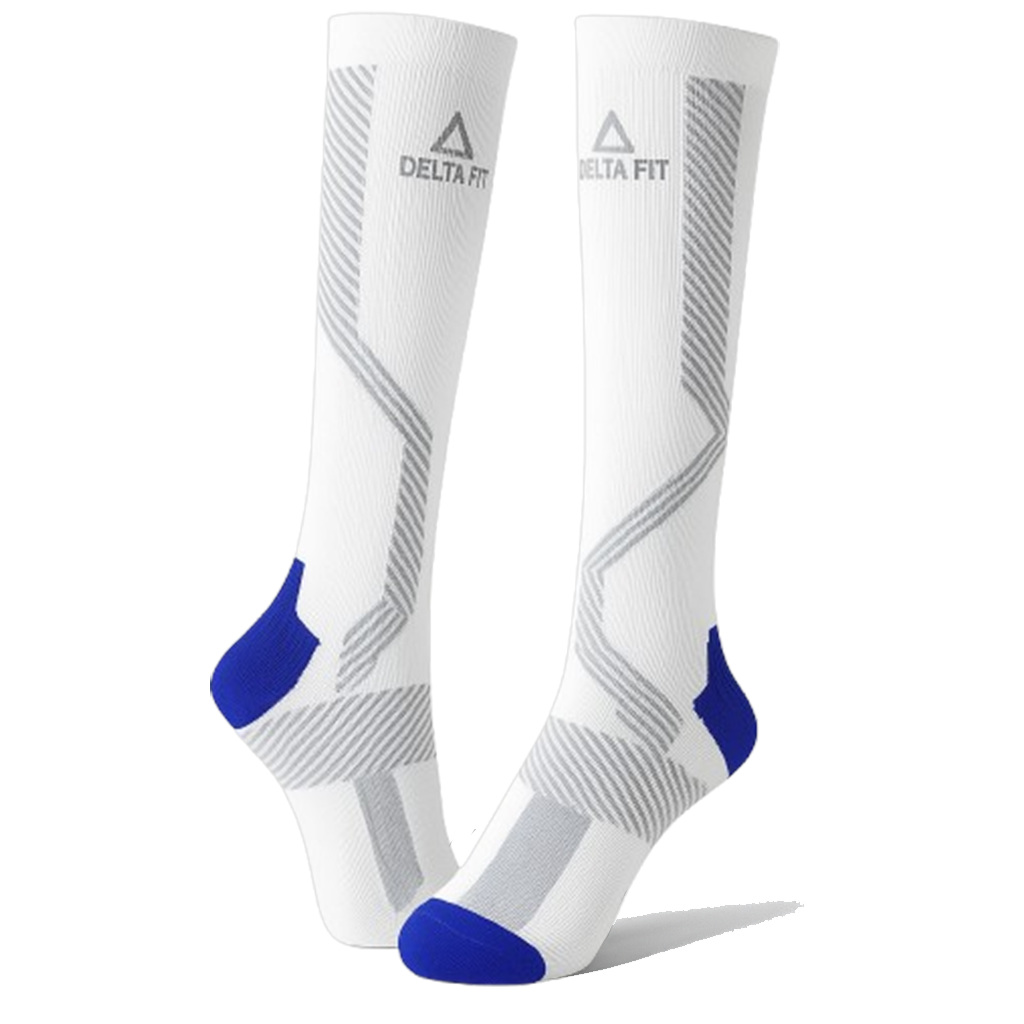 Delta Fit Compressiesokken Lang Heren & Dames – Wit/Zwart